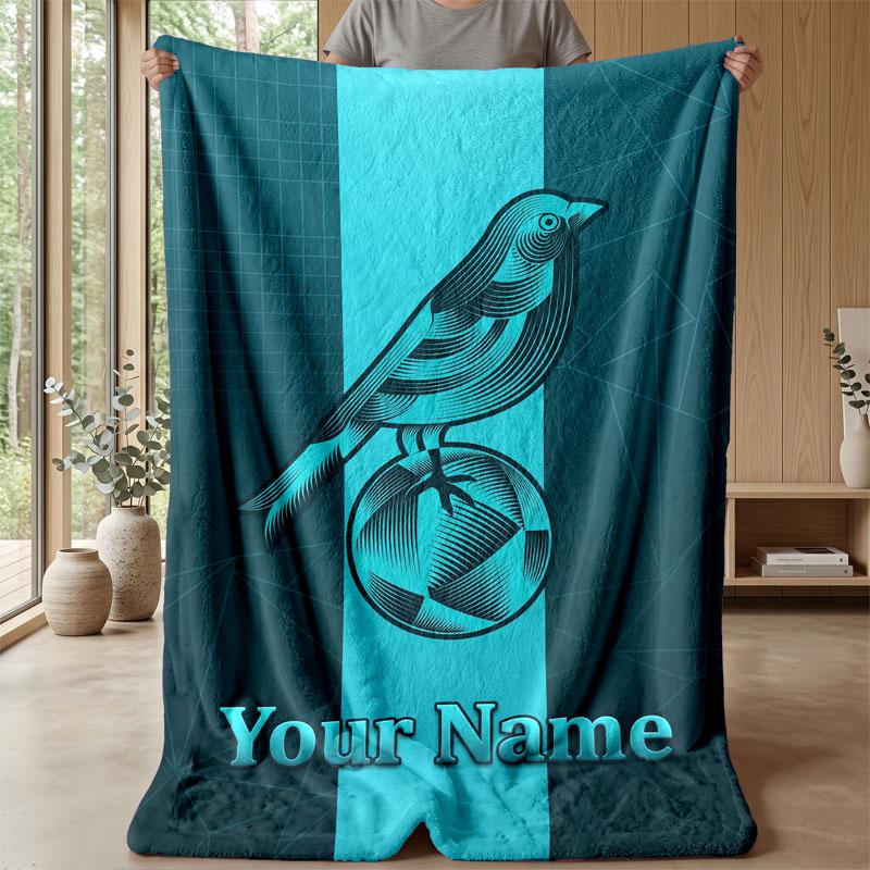Norwich City Benutzerdefinierter Name Text Flanelldecke Fußball Logo Personalisierte Fleece-Kuscheldecke Besonderes Geschenk für Sofa Schlafzimmer Zuhause