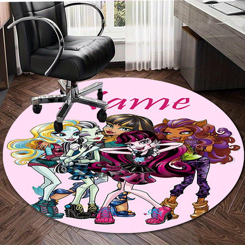 Personalized M-Monster High Draculaura Round Chair Office Rug - Perfect for Mat, Office Chair & More - Ideal Gift for Birthdays and Holidays