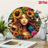 Vintage Sunflower Bohemian Metal Wall Art Floral Wreath Home Decor