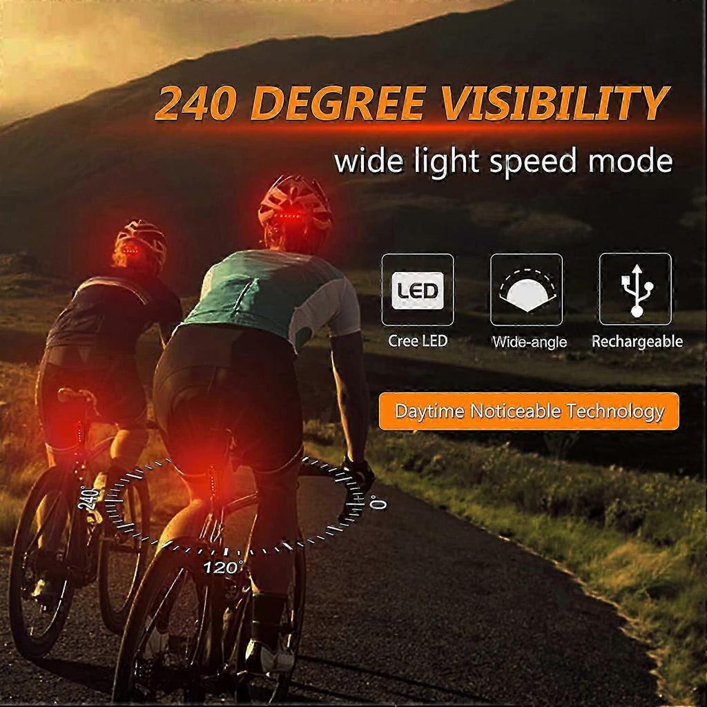 Powerful LED Bike Rear Light, Waterproof and USB Rechargeable2 Pcs Less