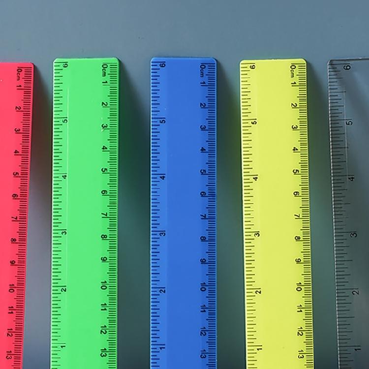 4Pcs Measuring Ruler Tool with Inches Centimeters for Classroom Home Office Colorful Ruler Plastic Ruler Straight Clear