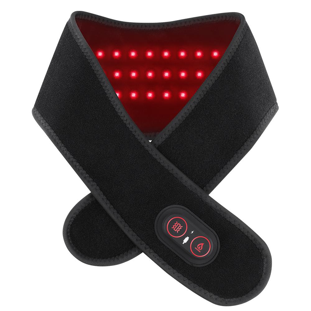 

Cordless Heated Neck Wrap Electric Vibration Heating Massage Pad Red Light Cervical Massager Relieve Shoulder Neck Fatigue