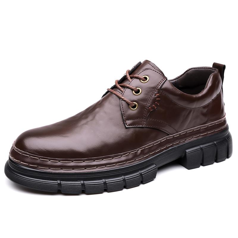 Wenzhou Leather Shoes Spring and Autumn 2025 Men's Niche Cowhide Men's Shoes British Casual Shoes 2025