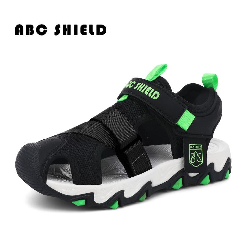 Knit Fabric Children Shoes Boy Sandals Rubber Sole Anti-slip Kids Beach Water Shoes Summer Casual Sports Sandals for Boy Sneaker 28 чёрный