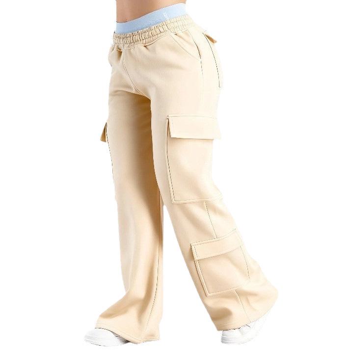 Trendy European and American Cotton Casual Pocket Loose Straight-Leg Pants