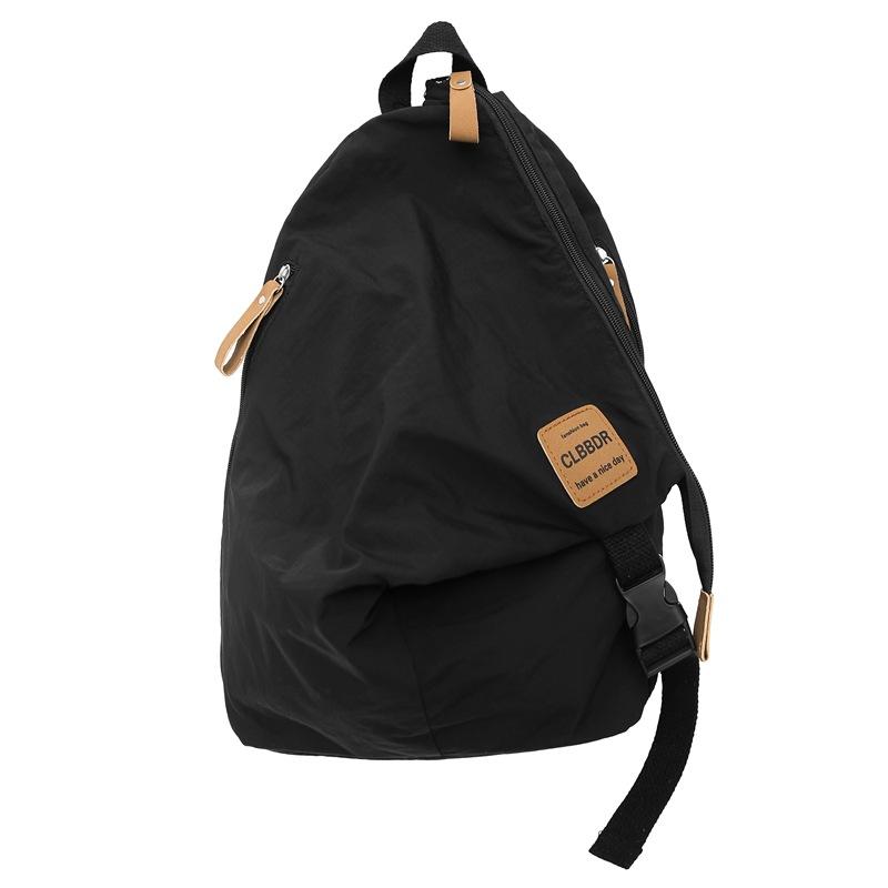 

Мужской однотонный рюкзак для школьников, женский складной рюкзак большой вместимости чёрный