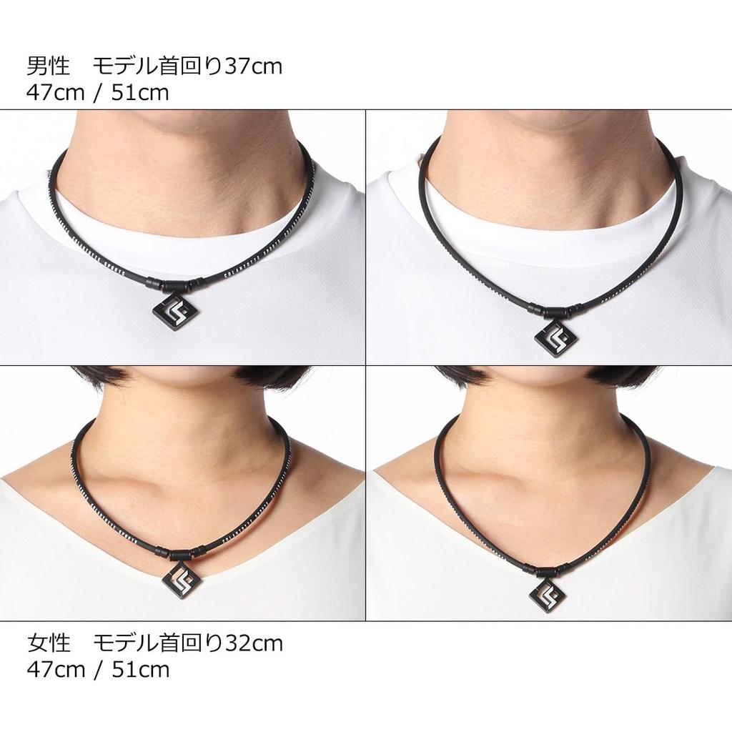 Colantotte SPORTS PRO Magnetic Titanium Necklace SG160 CO Magnetic Necklace S160 Black and Red Black Titanium and Red M 47cm Loop Top