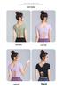 Lulu Yoga Quick-Dry Tight Short-Sleeve Sports Top with Chest Pads & Beautiful Back Strap for Autumn/Winter.