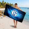 Schalke 04 FC Benutzerdefiniertes Strandtuch, Personalisierter Name Textdruck, Fußballlogo Weiches Schnelltrocknendes Handtuch Urlaubsgeschenk