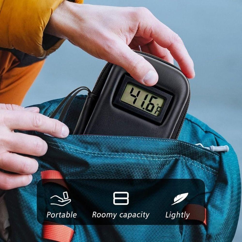 Waterproof Insulin Cooling Bag Insulin Cooler Travel Case with Thermometer Display Medicine Organizer Bag for Diabetics
