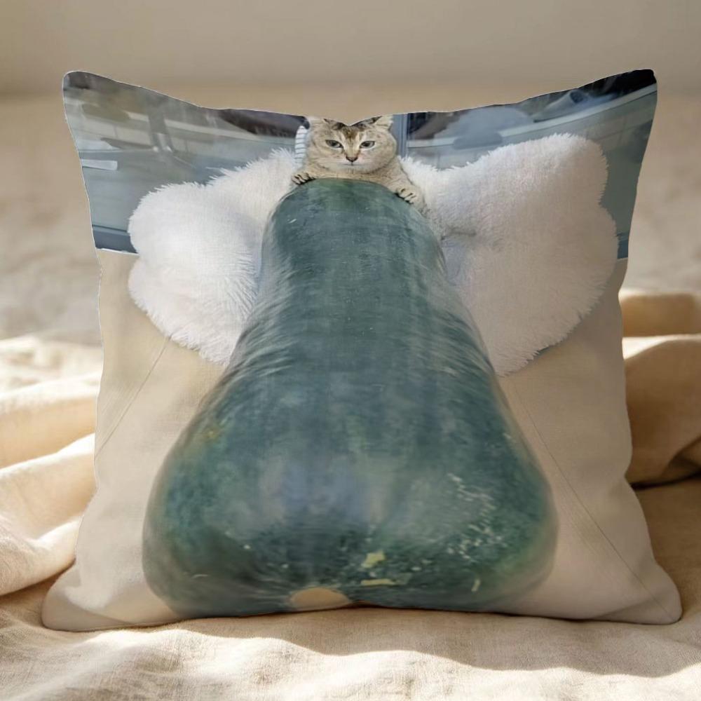 Soft Plush Cute Cat Throw Pillow Comical Cat Face Decor Pillow Funny Sofa Cushion Bedroom