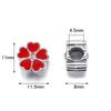 5pcs/lot Alloy Big Hole Beads Colorful Five Petal Flower Loose Bead For DIY Exquisite Bracelet Necklace Jewelry Making Wholesale