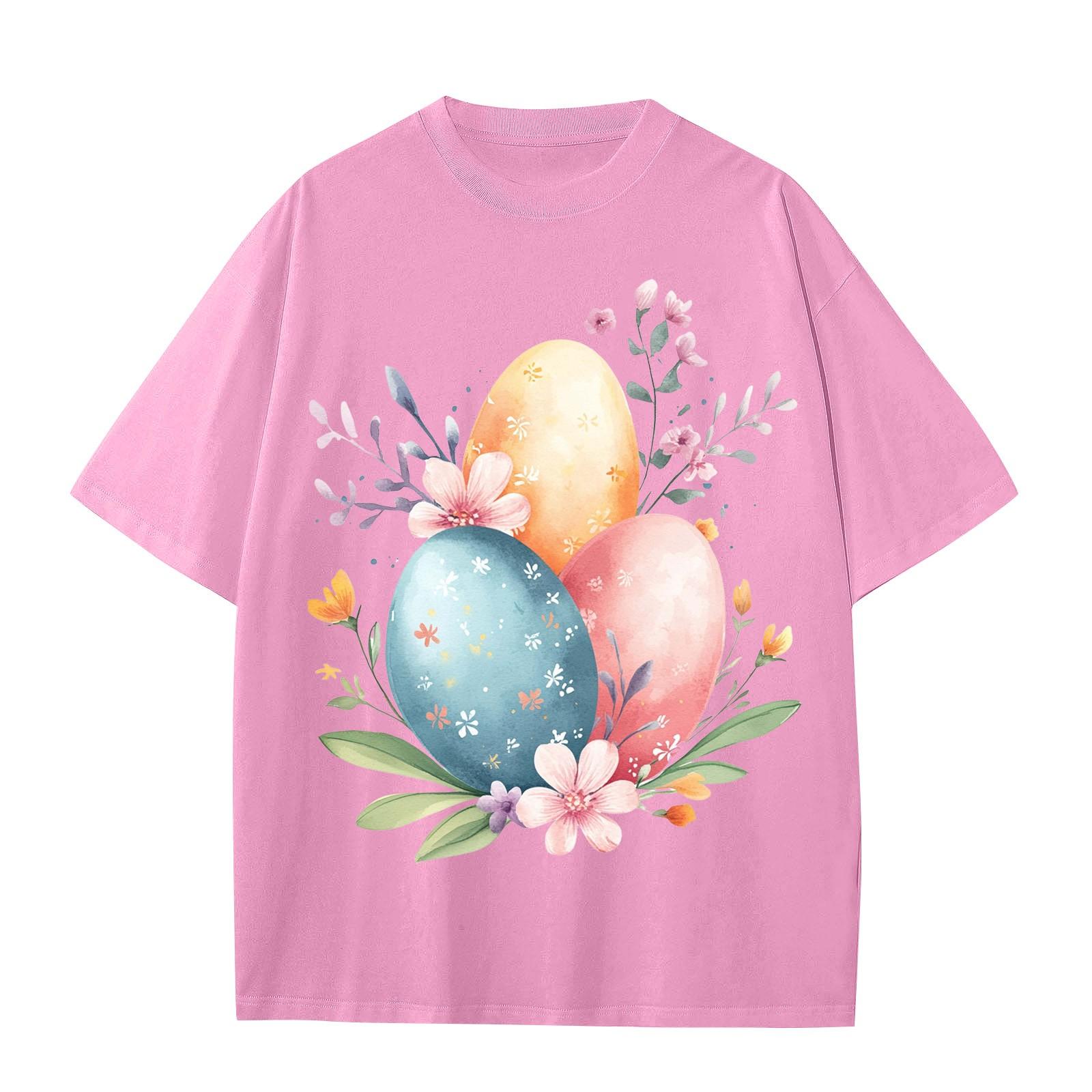 

Чоловіча та жіноча повсякденна вільна футболка з принтом, пуловер з круглим вирізом і короткими рукавами XL жовтий