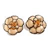 Vintage Gold Geometric Floral Statement Earrings/Necklace Exaggerated 3D Flower Jewelry Accessories Gift For Women