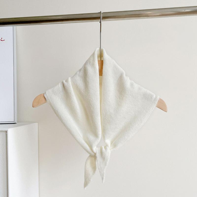 

1 однотонный зимний теплый и модный шарф, модный треугольный шарф, имитирующий шерсть, простой трикотаж в корейском стиле 100*35cm белый