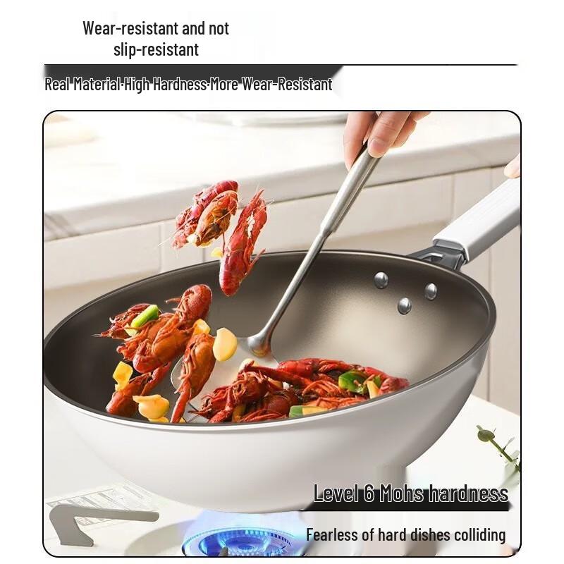 Wutuo 32cm Titanium Ceramic Non-stick Wok Set