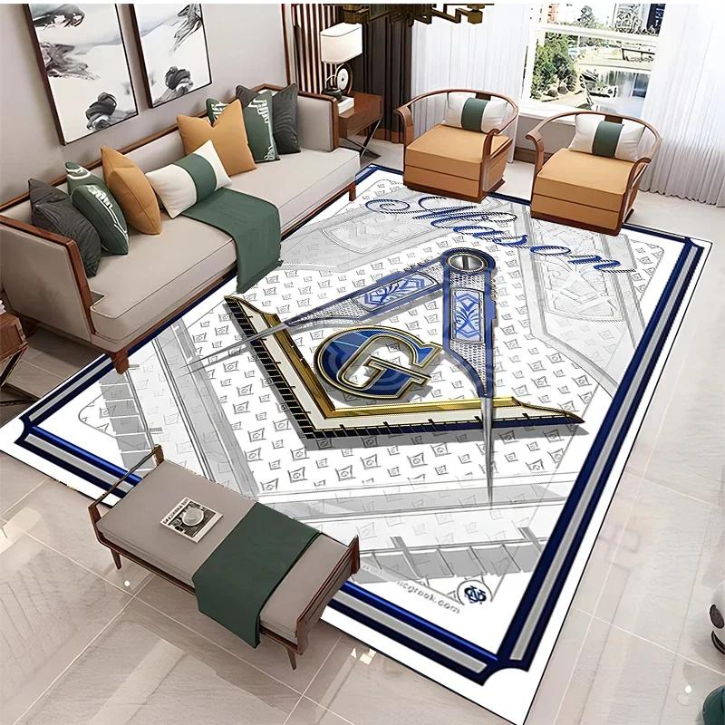 Masonic Illuminati Carpet Living Room Bedroom Sofa Coffee Yoga Rugs Kitchen Door Un-Slip Mats Alfombra Birthday Gift Poster Mat