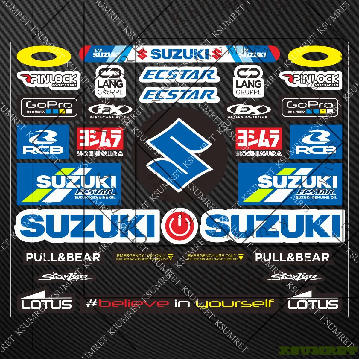 AAGK1 For Suzuki Sticker Motorcycle Helmet Stickers Decals Reflective