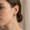 INSSGG Premium Gold & Silver C-Shape Double Layer Earrings - Elegant European & American Style Light Luxury Niche Accessories