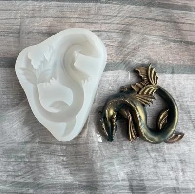 Drachen-Epoxidharzform, Beton, Zement, Polymer Clay, Silikonform, DIY-Bastelarbeiten, Fondant, Kuchendekorationswerkzeug
