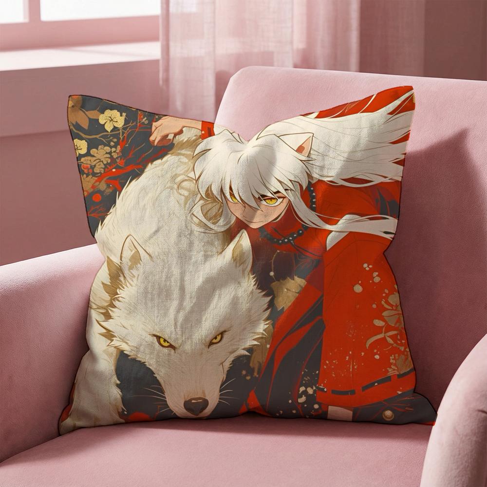 Anime classic I-Inuyasha Cushion Cover Multi-Scene Pillow Cover for Home & Car - Reversible, Soft & Durable for Daily Use
