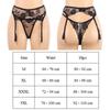Großgröße Netz Durchsichtiges Strumpfband Mit Tanga Damen Sexy Unterwäsche Stickerei Blumiges Strumpfband Hosenträgergürtel Für Strümpfe