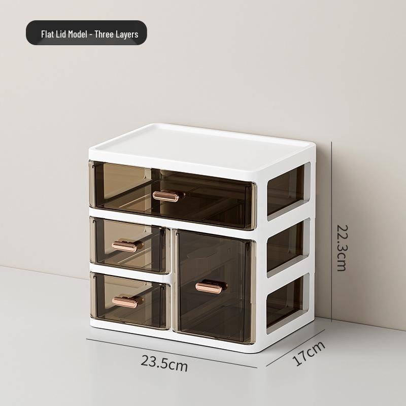 Desktop Skincare & Stationery Organizer: Large-Capacity, Multi-Layer, Drawer-Type Storage Box