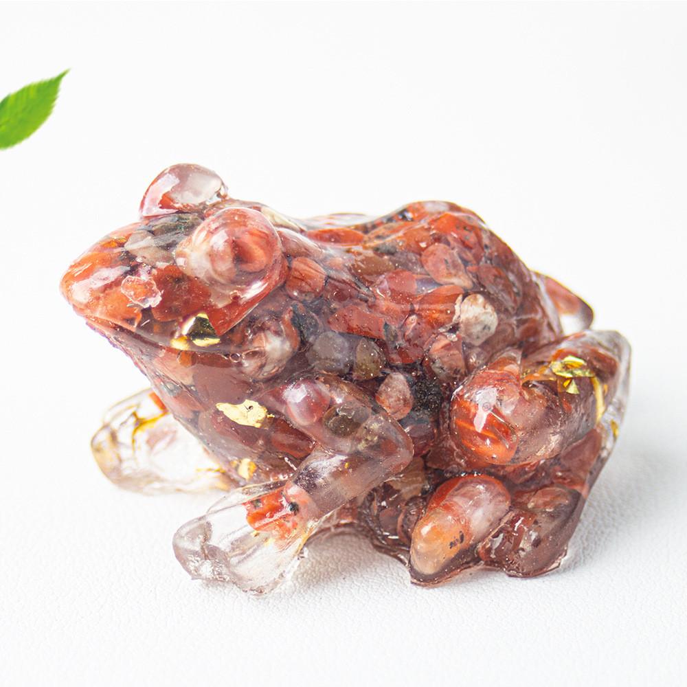 Crystal Resin Frog Aquarium Decor With Cute Design For Office Desk And Gift