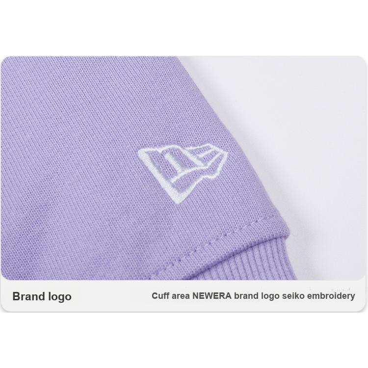 New Era Logo Schachbrettmuster Aufdruck Einfarbig Pullover Sweatshirt Herren sweatshirt Hell-Lila 13558571