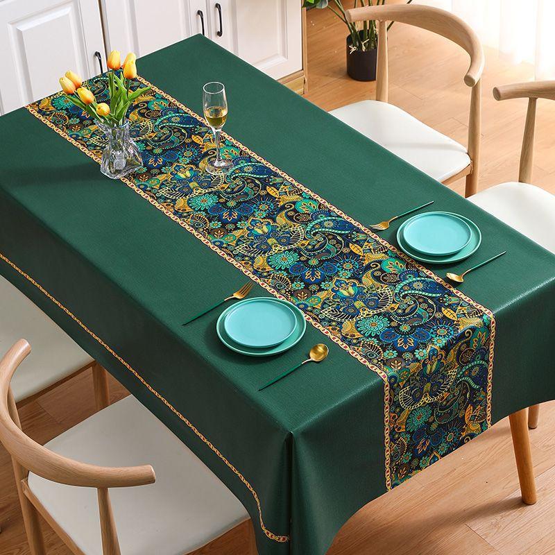 

Водонепроникна та жиростійка скатертина з ПВХ Ins Tea Rectangular Minimalist Floral Tablecloth 140*220cm