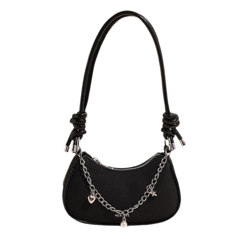 Women's Small Bag 2025 Winter New Exquisite Chain Shoulder Bag Solid Color Casual Simple Messenger Bag