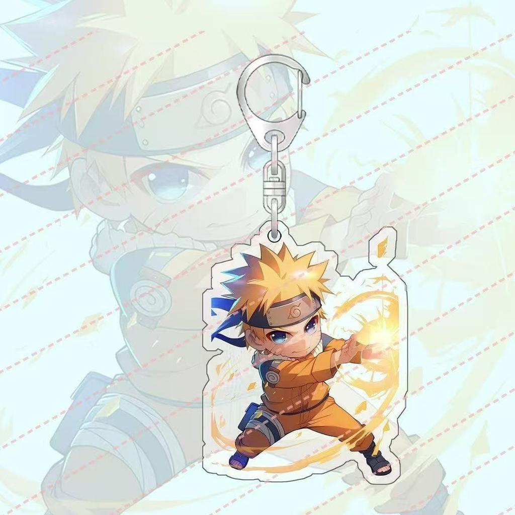 Anime Naruto Acrylic Keychain Accessaries Uzumaki Naruto Cartoon Keyring
