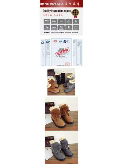 Women's 2025 Winter Snow Boots: Velvet-Lined, Thick Warm Cotton, Leather & Fur, Non-Slip Thick Sole, Fashionable Short Design.