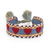 Handmade European Style Embroidered Love Bracelet with Tassels for Girls