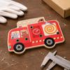 Nut Assembly Toy Threaded Holes Wooden Fire Truck Red Printed ScrewandNut Play Board