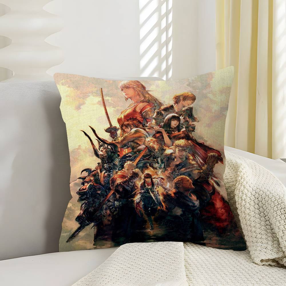 Anime Figure Sketch Videogames FINAL FANTASY Cushion Cover Inches Farmhouse Decor Home Throw Pillow Covers for Couch