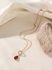 Best Daily Wear Copper Alloy Heart-Shaped Pendant with Red Crystal Sparkling Embellishment Holiday Gift-Fashion Chains Necklace