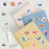 200pc Cartoon Life Stickers, Gold Foil Gift Box, Jellyfish And Dolphin Children's Gift Stationery Stickers