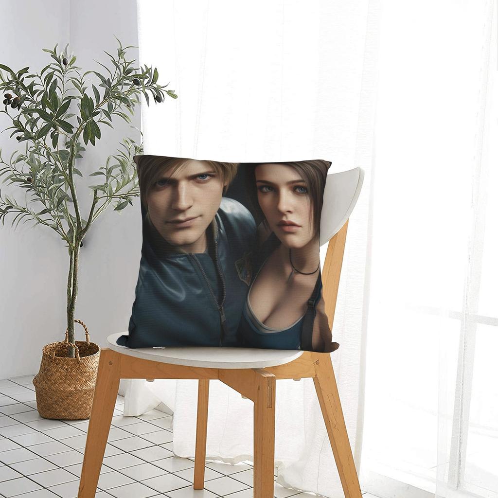 Resident Evils Len & Jill Pillow Cover Graphic Cushion Cover Cute Funny Pillow Case For Wedding Party Home Decor
