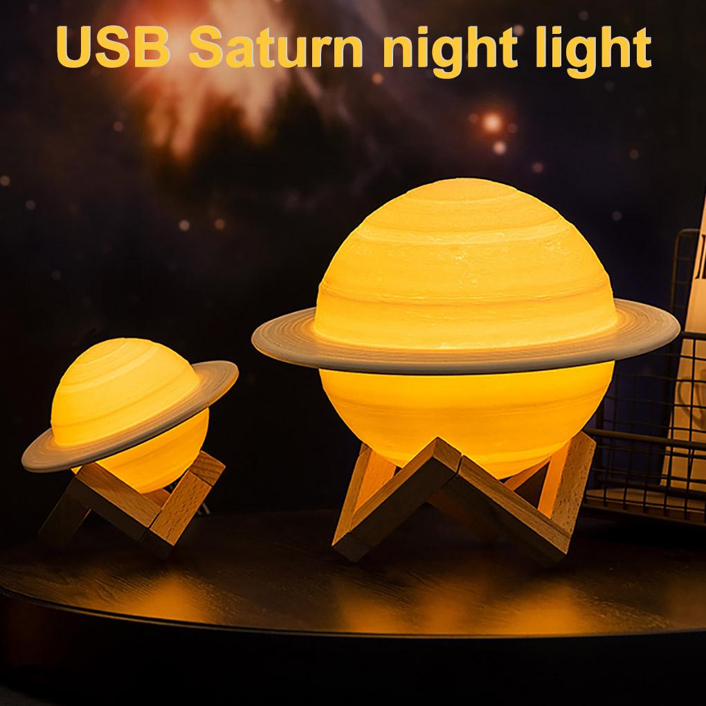 USB 3D Moon Night Lamp Remote Control Colorful LED Bedroom Bedside Light Home Decor