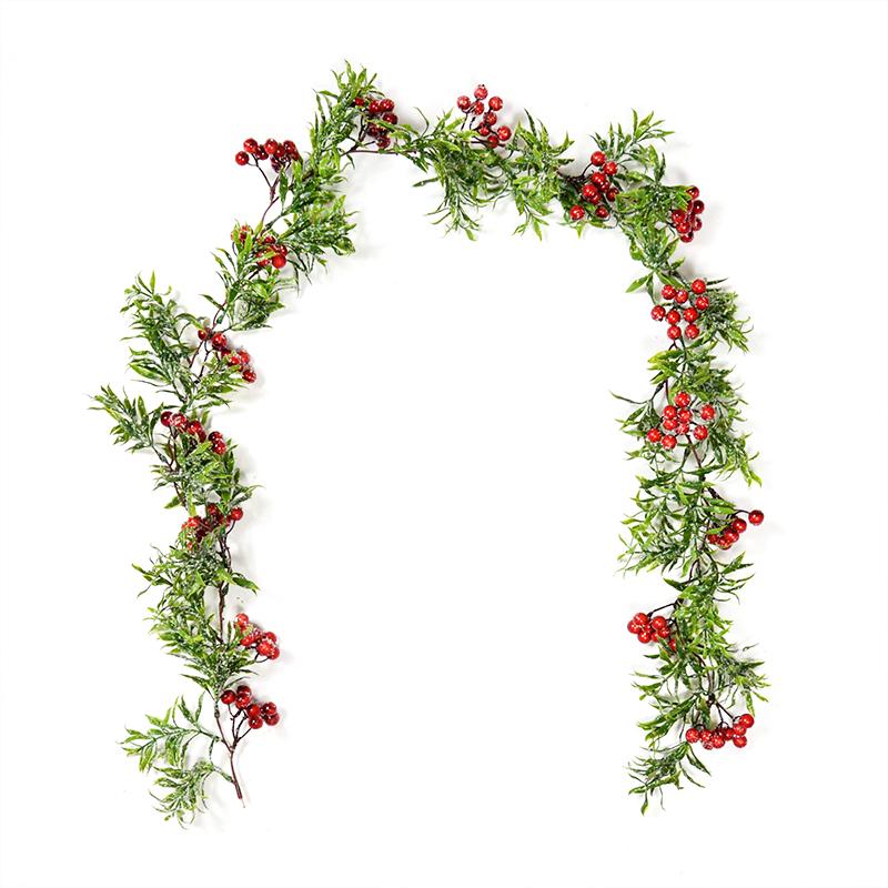 150cm Christmas Wreath Rattan Artificial Vine Hanging Floral Garland Christmas Decorations for Home Xmas Fireplace Door Decor