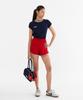 Minasu Color Combination Solid Line Short Pants_Red