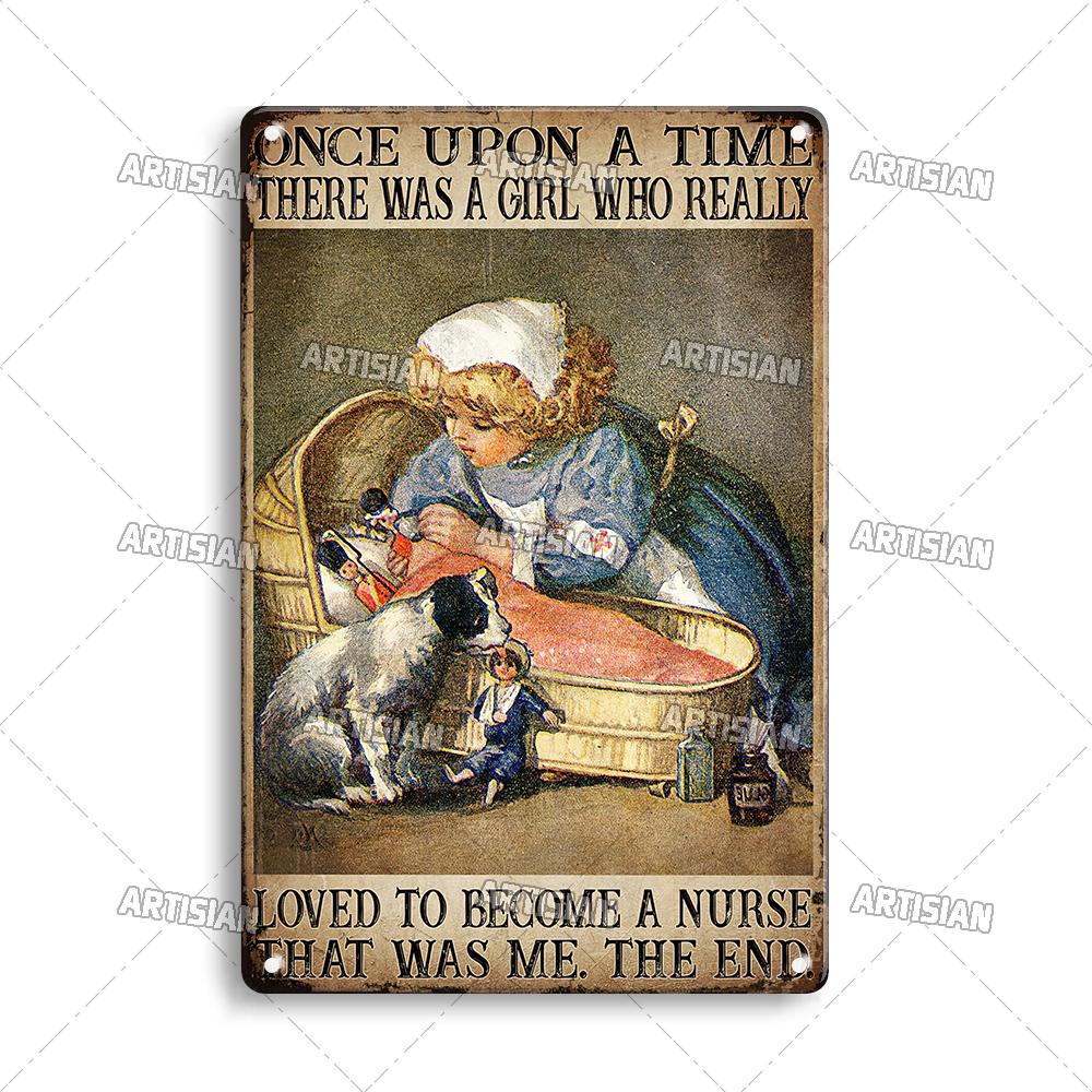 Künstlerisches Medizinisches Metallschild Krankenschwester Tierarzt Blechschild Klinik Krankenhaus Hebamme Dekoratives Poster Wanddekor Garage Bar Kneipe