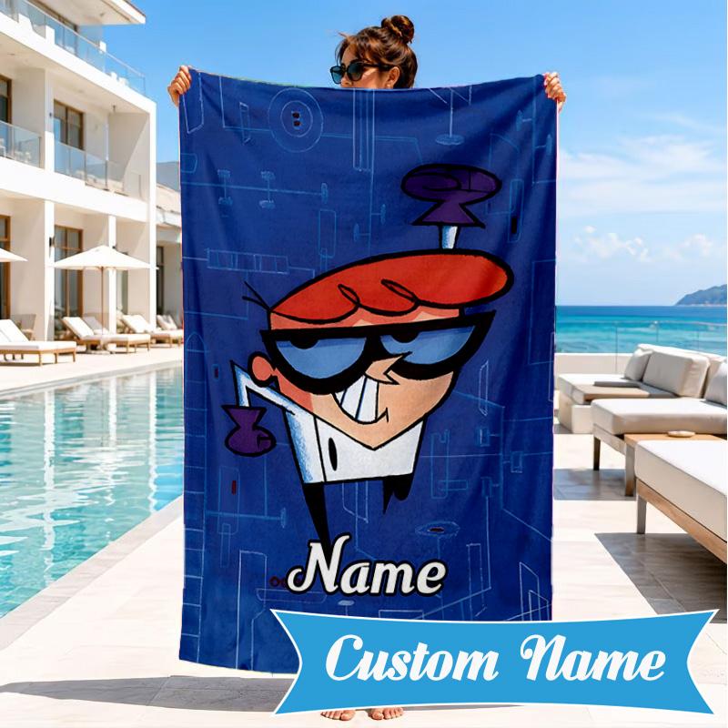 Custom Name Magical Adventure Friends Beach Towel Microfiber Beach Towel, Lightweight and Quick-Dry, for Summer Travel, Swimming Pool Gift