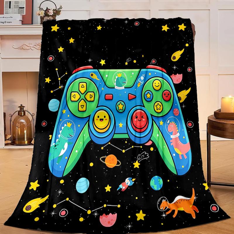1PC Colorful Gaming Adventure Flannel Blanket Gift, Suitable for Both Men And Women, Soft Ideal for Beds And Sofa, Birthday Or Christmas Gift