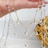 10 Meter Transparent Round Glass Beads Pendant Metal Chain for DIY Teardrop Necklace Bracelets Fashion Chain Accessories