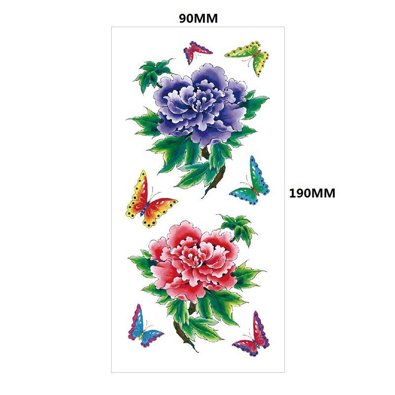 Water Transfer Phoenix Flower Colored Rose Waterproof Tattoo Sticker Set Simulation Tattoo Sticker