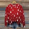 Women's Christmas Printed Casual Fashion Long Sleeve Round Neck Pullover Top