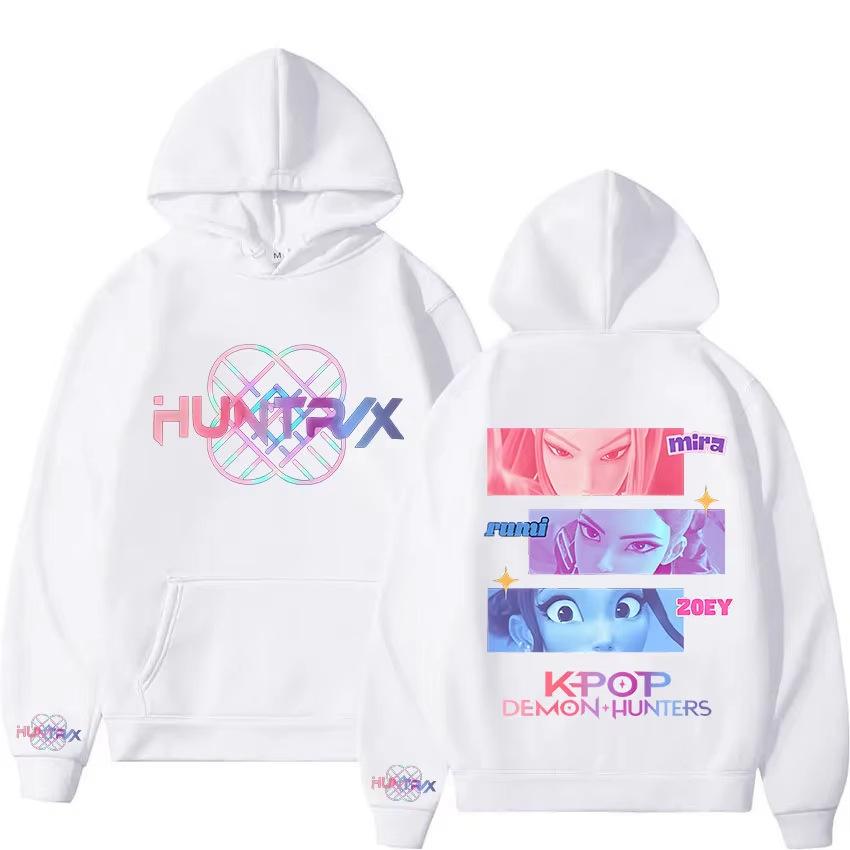 

Аниме K-Pop Толстовка Saja с принтом для мальчиков Харадзюку Свитшот Осень/Зима Мужской Женский Спортивный костюм Оверсайз Y2k Sudaderas XXS белый