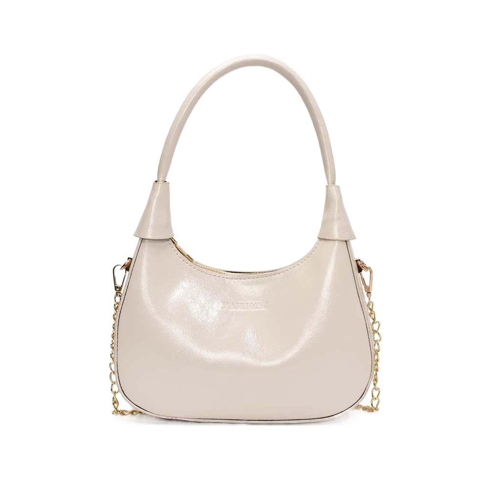 

Элегантная сумка-хобо из ПУ, однотонная текстурированная, ручная сумка, сумка на плечо, французская сумка под мышкой, для школы белый